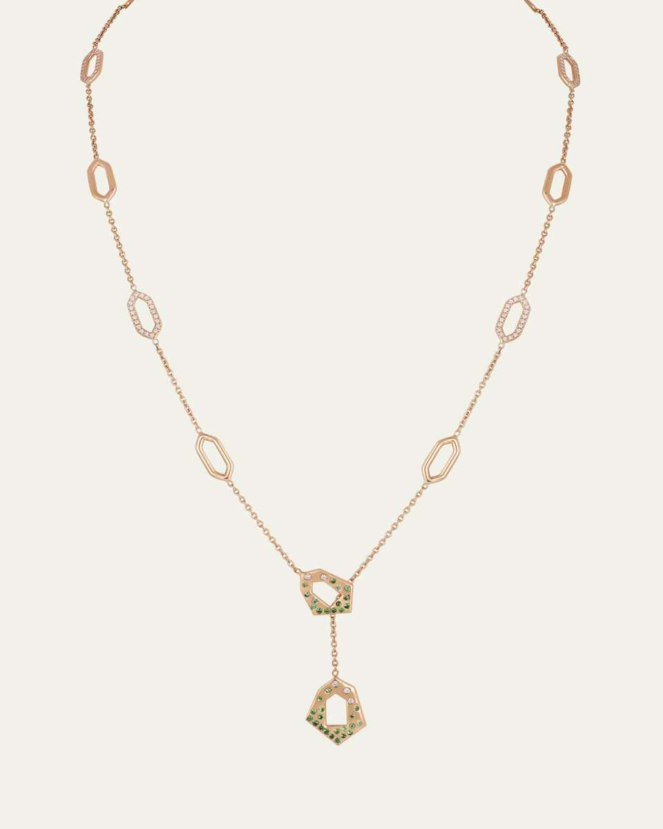 Jaipur Arch Diamond and Tsavorite Lariat Necklace